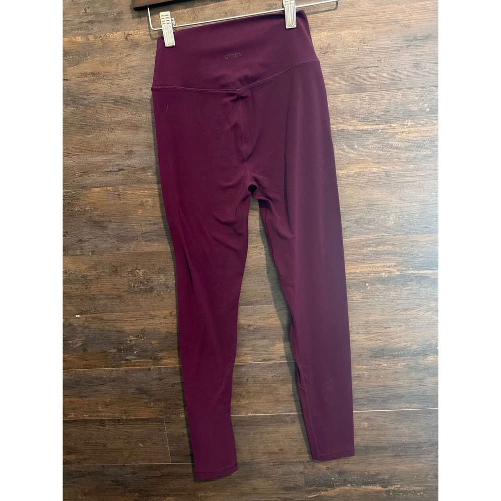 Stori Womens High Waisted Activewear Leggings Plum Purple Yoga Pants Size XS
